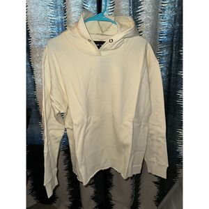 NWT Homme Femme Raw Edge Cream Hoodie size S